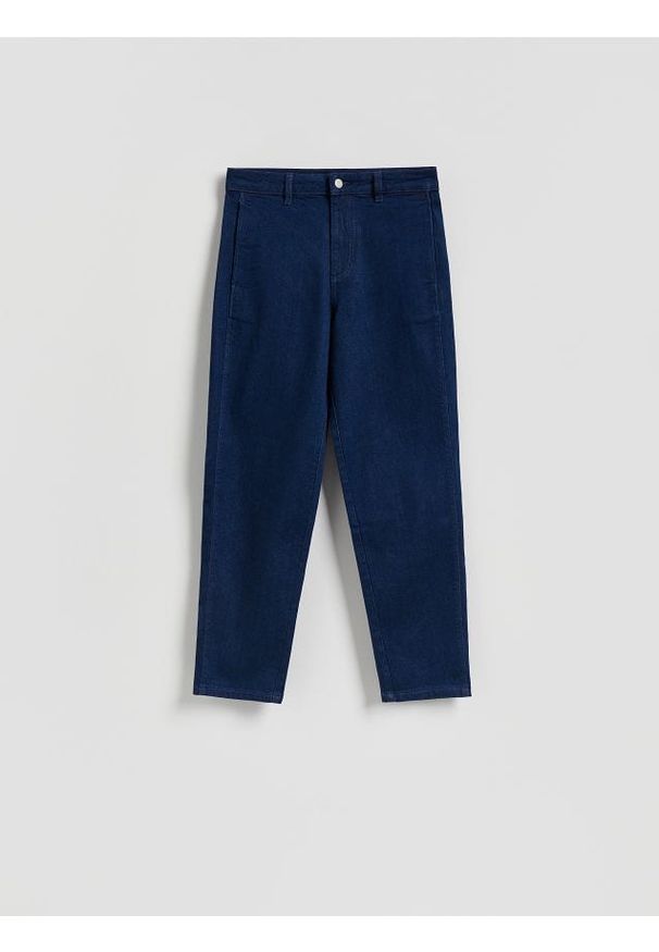 Reserved - Jeansy chino - granatowy. Kolor: niebieski