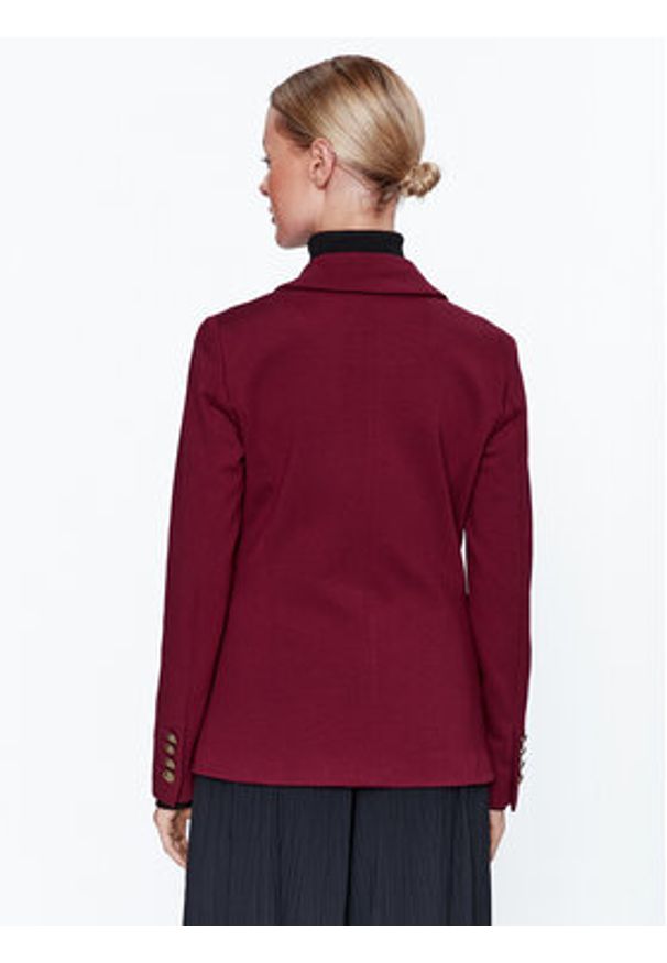 Marella Marynarka Simpaty 2339160737200 Bordowy Regular Fit. Kolor: czerwony. Materiał: wiskoza