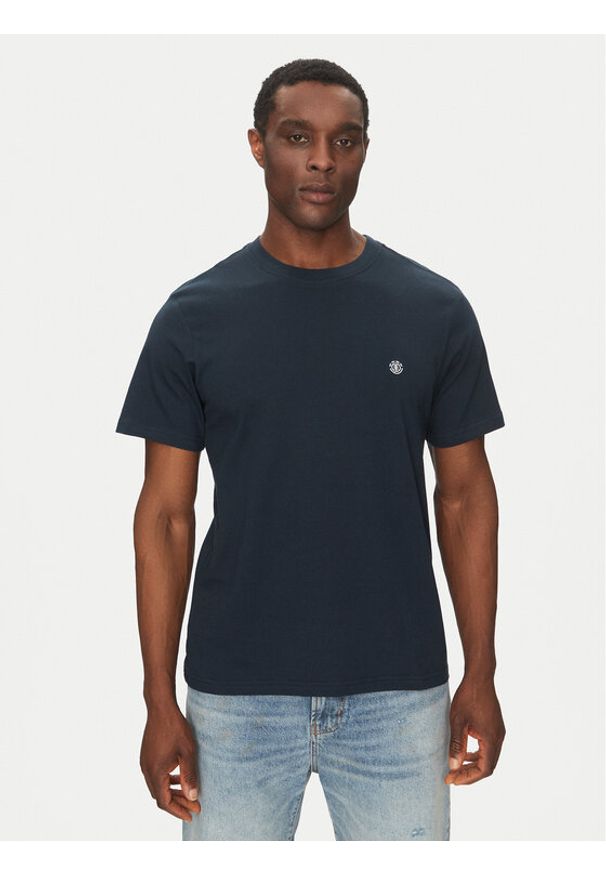 Element T-Shirt ELYKT00168 Granatowy Regular Fit. Kolor: niebieski. Materiał: bawełna