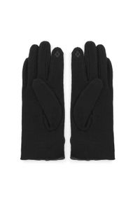 Wittchen - Damskie rękawiczki z wycięciem i dużą kokardą. Kolor: czarny. Materiał: wełna. Wzór: haft, kwiaty. Sezon: zima #2