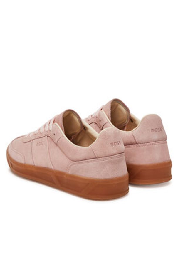 BOSS Sneakersy Brenta 50536645 Różowy. Kolor: różowy. Materiał: zamsz, skóra