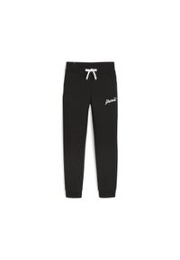 Spodnie sportowe damskie Puma Ess+ Script. Kolor: czarny. Materiał: dresówka. Sport: fitness