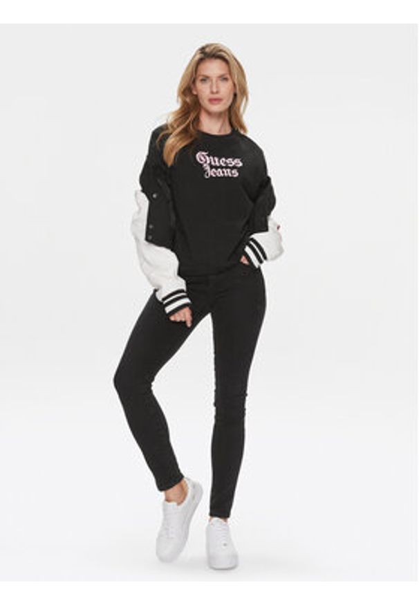 Guess T-Shirt Gothic W4RI49 K6XN4 Czarny Regular Fit. Kolor: czarny. Materiał: bawełna