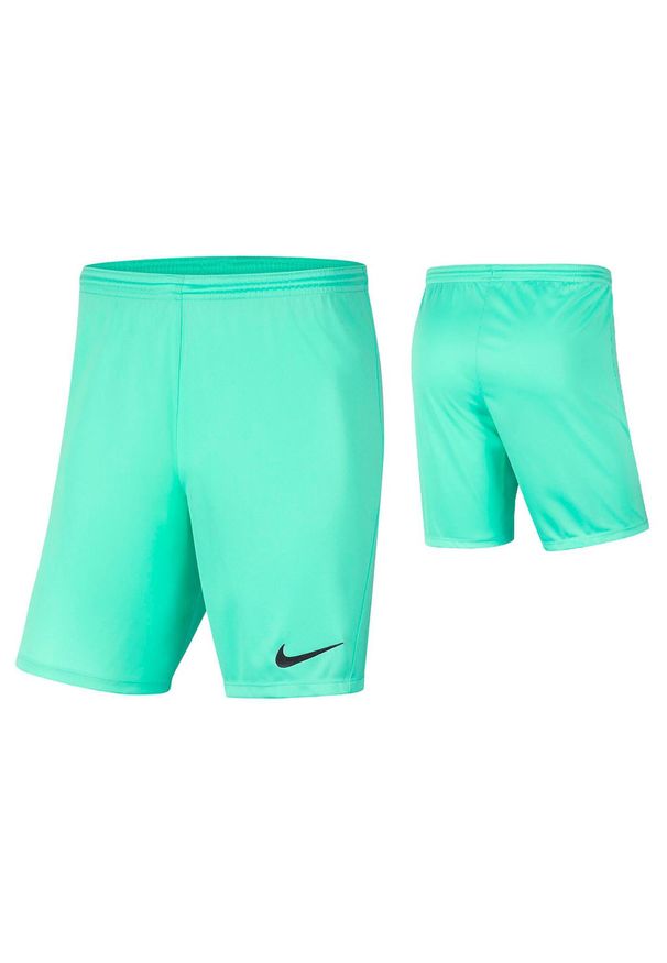 Spodenki piłkarskie męskie Nike Dry Park III treningowe szybkoschnące Dri Fit. Kolor: zielony. Technologia: Dri-Fit (Nike). Sport: piłka nożna