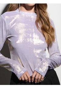 Sinsay - Bluzka z połyskującym wykończeniem - srebrny. Kolor: srebrny