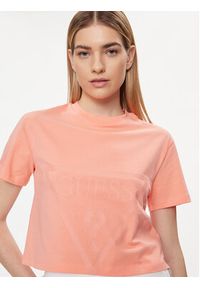 Guess T-Shirt Adele V2YI06 K8HM0 Pomarańczowy Boxy Fit. Kolor: pomarańczowy. Materiał: bawełna