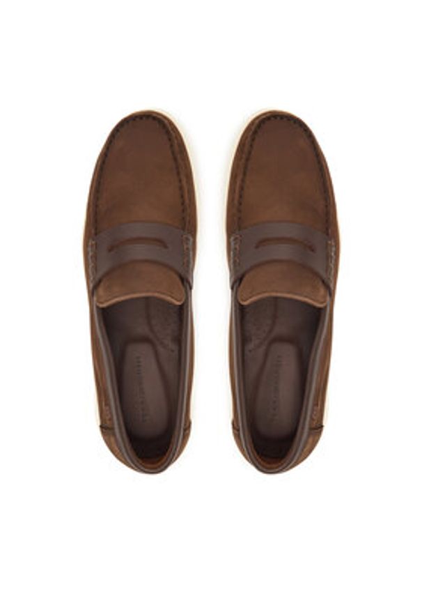 TOMMY HILFIGER - Tommy Hilfiger Mokasyny Mix FM0FM05785 Brązowy. Kolor: brązowy. Materiał: nubuk, skóra