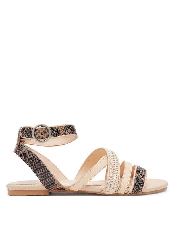 Bronx Sandały New-Skyler 85043-PW Beżowy. Kolor: beżowy. Materiał: skóra