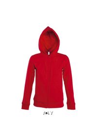 SOL'S - Bluza damska z kapturem Sol's Seven. Typ kołnierza: kaptur. Kolor: czerwony. Wzór: nadruk #1