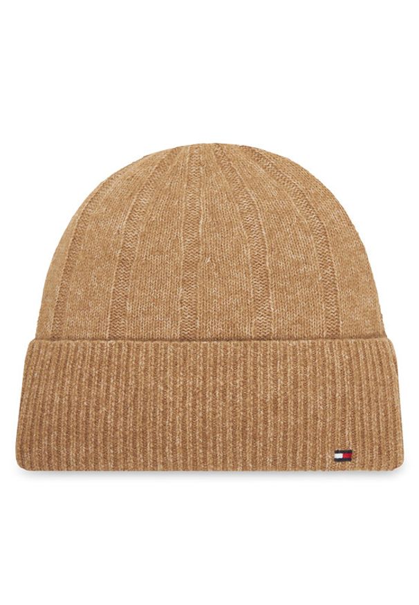 TOMMY HILFIGER - Tommy Hilfiger Czapka Th Flag Fluffy AW0AW17779 Beżowy. Kolor: beżowy. Materiał: poliester
