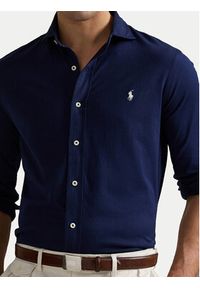 Polo Ralph Lauren Koszula 710899386003 Granatowy Slim Fit. Typ kołnierza: polo. Kolor: niebieski. Materiał: bawełna