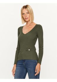 Morgan Sweter 232-MAZ Zielony Slim Fit. Kolor: zielony. Materiał: syntetyk, wiskoza
