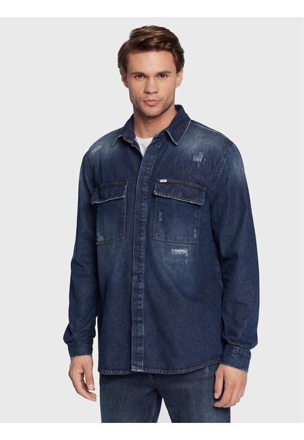 LTB Koszula jeansowa Steven 61020 15358 Niebieski Oversize. Kolor: niebieski. Materiał: bawełna