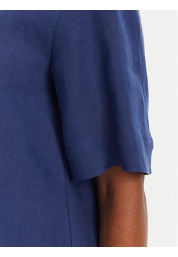 Marella Bluzka Nave 2515111032 Niebieski Regular Fit. Kolor: niebieski. Materiał: len