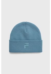 Fila czapka z grubej dzianiny. Kolor: niebieski. Materiał: dzianina
