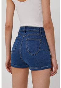 Haily's Szorty jeansowe damskie kolor granatowy gładkie high waist. Stan: podwyższony. Kolor: niebieski. Materiał: jeans. Wzór: gładki #3
