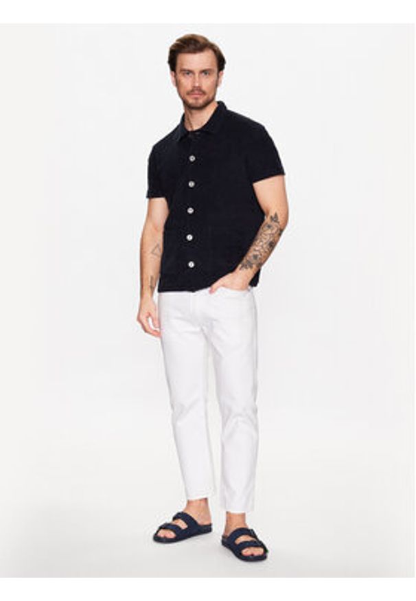 Oscar Jacobson Koszula 60206144 Granatowy Regular Fit. Kolor: niebieski. Materiał: bawełna