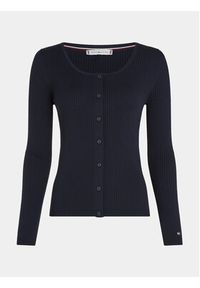 TOMMY HILFIGER - Tommy Hilfiger Kardigan WW0WW38995 Granatowy Slim Fit. Kolor: niebieski. Materiał: syntetyk