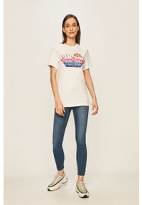 Ellesse - T-shirt. Okazja: na co dzień. Kolor: biały. Materiał: bawełna, dzianina. Wzór: nadruk. Styl: casual #3