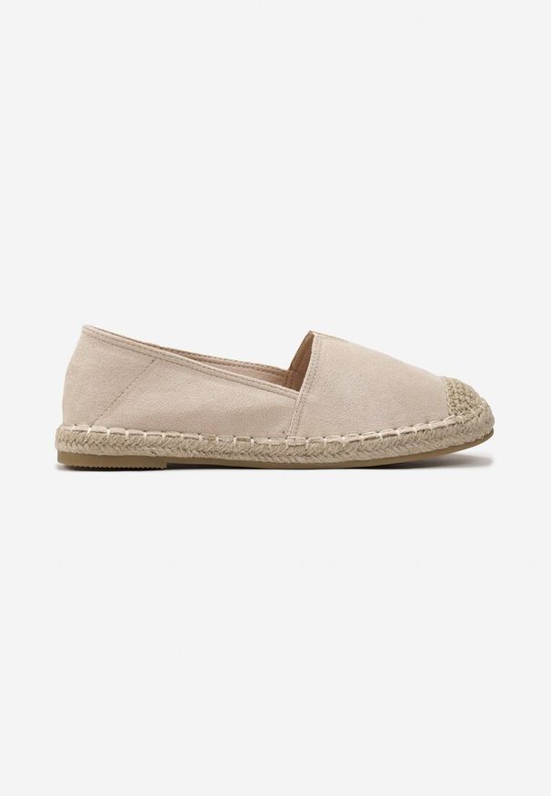 Born2be - Beżowe Espadryle Płaskie z Plecionymi Wstawkami Xenisa. Kolor: beżowy. Sezon: lato