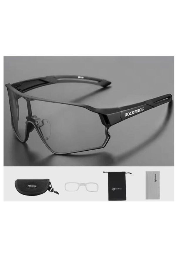 ROCKBROS - Okulary rowerowe Bikeline. Kolor: czarny. Sport: turystyka piesza