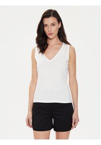 Sisley Top 3I1XLH00S Biały Regular Fit. Kolor: biały. Materiał: bawełna
