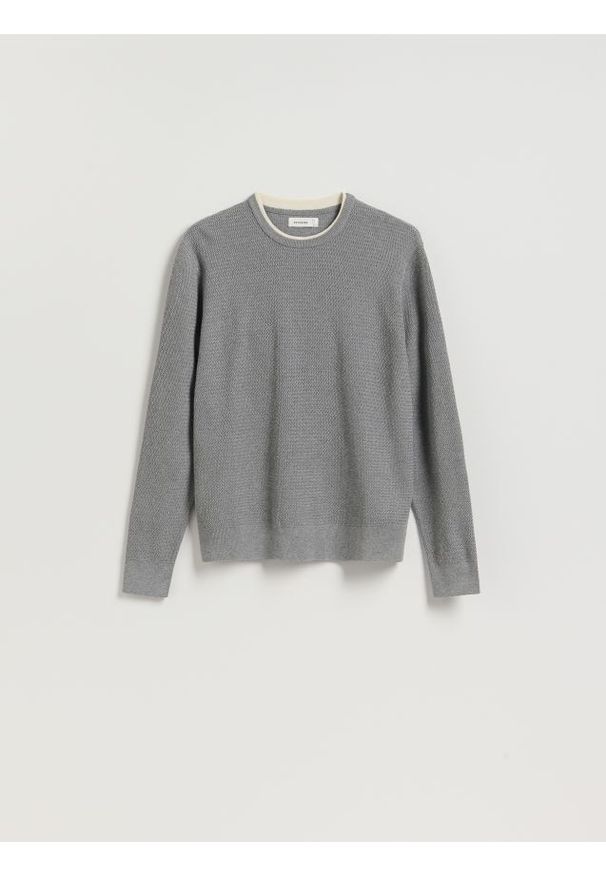 Reserved - Sweter z bawełną - szary. Kolor: szary. Materiał: bawełna