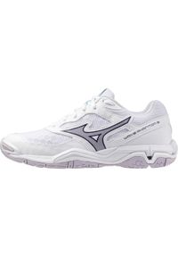 Damskie buty halowe Mizuno Wave Phantom. Kolor: niebieski, wielokolorowy, biały. Model: Mizuno Wave. Sport: piłka ręczna #1