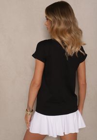 Renee - Czarny Bawełniany T-shirt z Kieszonką Zireanda. Okazja: na co dzień. Kolor: czarny. Materiał: bawełna. Styl: klasyczny, casual #4