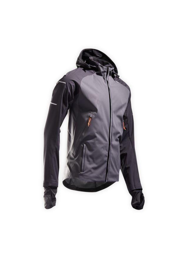 KIPRUN - Kurtka Do Biegania Męska Kiprun Warm Regul. Kolor: czarny, wielokolorowy, szary. Materiał: softshell. Sezon: zima. Sport: fitness