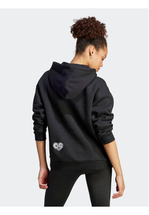 Adidas - adidas Bluza IJ8740 Czarny Loose Fit. Kolor: czarny. Materiał: bawełna