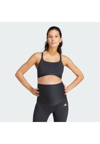 Adidas - Biustonosz Powerimpact Medium-Support Maternity. Kolor: biały, czarny, wielokolorowy. Materiał: materiał