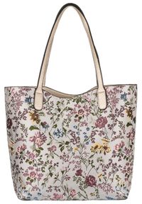 DAVID JONES - Shopperka j. różowa David Jones [DH] G-23124. Kolor: różowy. Wzór: kwiaty. Materiał: skórzane #1