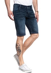 Mustang - SPODENKI MĘSKIE MUSTANG 5 POCKET SHORT DARK SCRATCHED USED 1007109 5000 582. Materiał: jeans