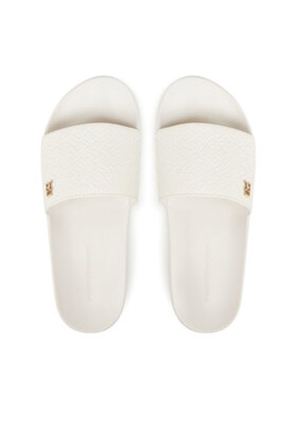 TOMMY HILFIGER - Tommy Hilfiger Klapki Th Monogram Poolside FW0FW08525 Biały. Kolor: biały. Materiał: skóra