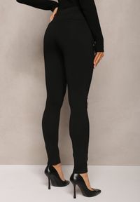Renee - Czarne Spodnie o Fasonie Skinny Ozdobione Napami Gramiava. Kolor: czarny. Materiał: tkanina. Wzór: aplikacja #3