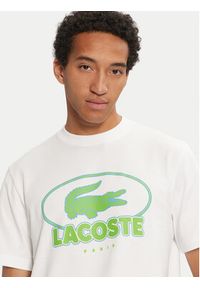 Lacoste T-Shirt TH2806 Biały Regular Fit. Kolor: biały. Materiał: bawełna #3