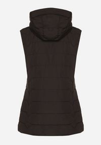 Born2be - Czarna Przejściowa Kamizelka o Taliowanym Kroju z Kapturem Olendra. Okazja: na co dzień, na spacer. Typ kołnierza: kaptur. Kolor: czarny. Materiał: poliester, jeans. Styl: klasyczny, casual, sportowy #2