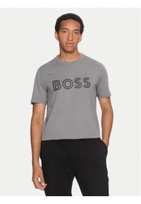 BOSS - Boss T-Shirt 50519358 Szary Regular Fit. Kolor: szary. Materiał: bawełna