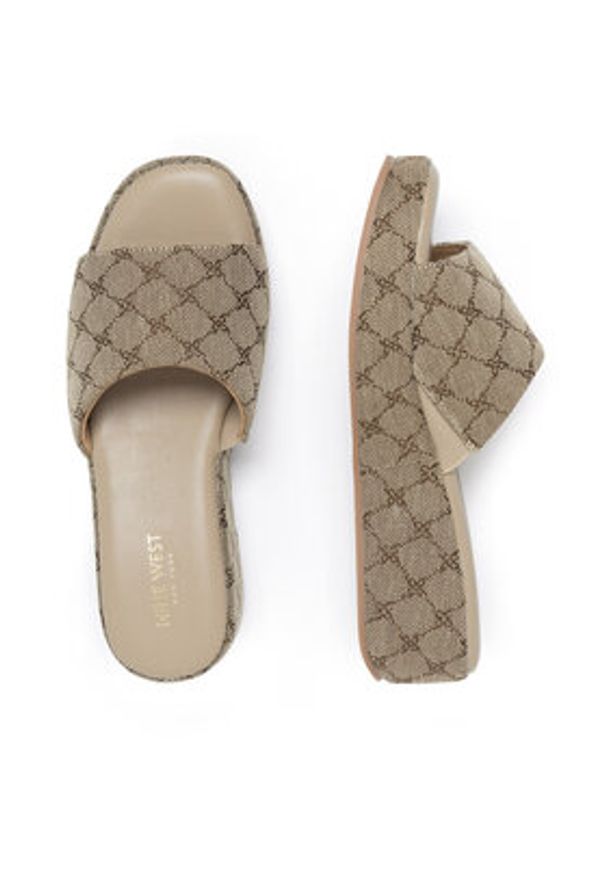 Nine West Klapki WFA2789-1 Beżowy. Kolor: beżowy. Materiał: materiał