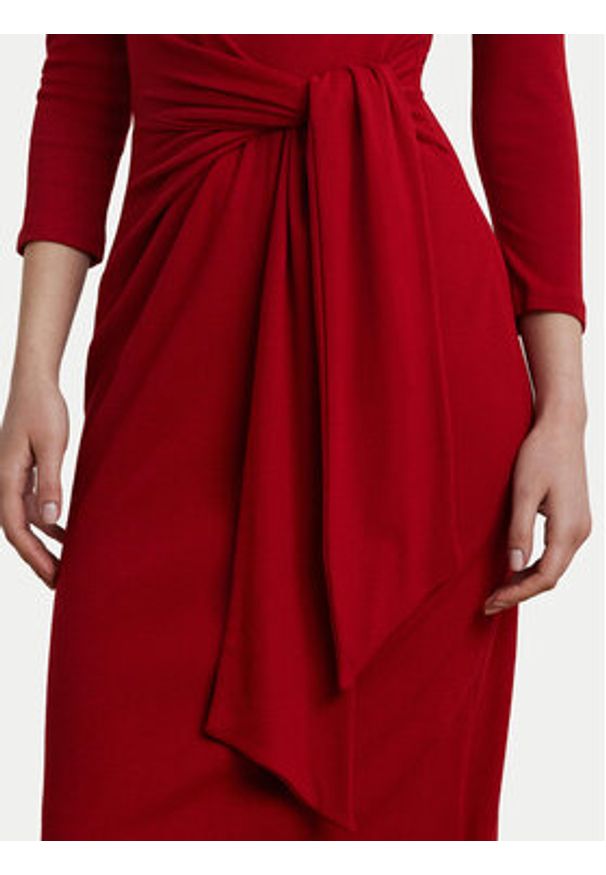 Lauren Ralph Lauren - LAUREN RALPH LAUREN Sukienka codzienna 200973598002 Czerwony Slim Fit. Okazja: na co dzień. Kolor: czerwony. Materiał: bawełna. Typ sukienki: proste. Styl: casual