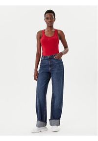 Hugo - HUGO Top Datamia 50514489 Czerwony Slim Fit. Kolor: czerwony. Materiał: bawełna #5