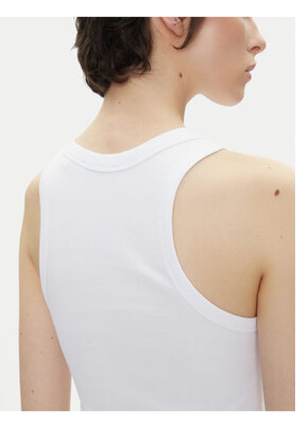 Pepe Jeans Top Marian PL506035 Biały Slim Fit. Kolor: biały. Materiał: bawełna