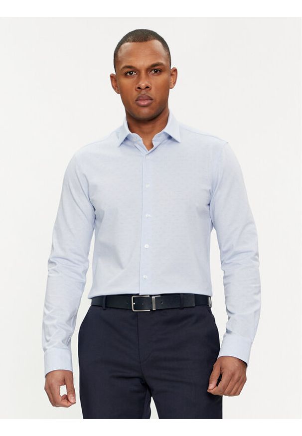Michael Kors Koszula MK0DS01263 Błękitny Slim Fit. Kolor: niebieski. Materiał: bawełna