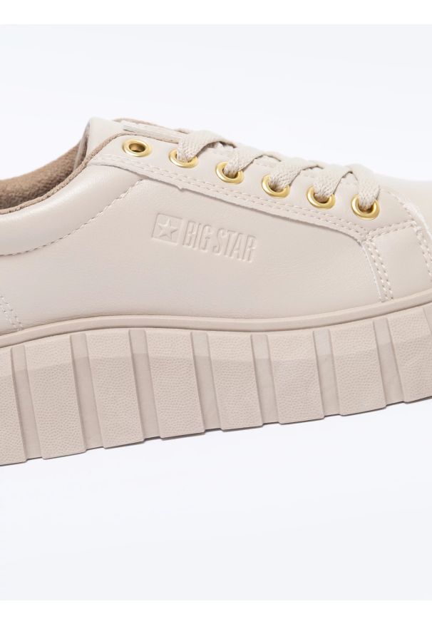 Big-Star - Sneakersy damskie beżowe MM274618 801. Kolor: beżowy. Materiał: jeans