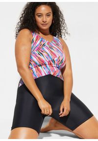 bonprix - Modelujący kostium kąpielowy z nogawkami, lekki stopień modelowania sylwetki. Kolor: czarny. Długość: krótkie #3