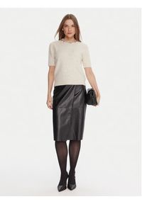 KAOS Spódnica z imitacji skóry RI1LE012 Czarny Regular Fit. Kolor: czarny. Materiał: syntetyk #2
