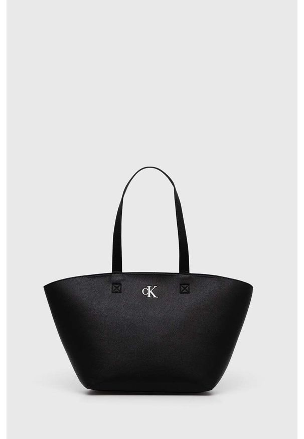 Calvin Klein Jeans torebka kolor czarny. Kolor: czarny