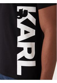 Karl Lagerfeld - KARL LAGERFELD T-Shirt A2M46038 Czarny Regular Fit. Typ kołnierza: dekolt w karo. Kolor: czarny. Materiał: bawełna #4