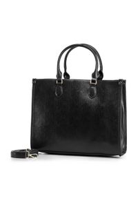 Wittchen - Torebka kuferek o fakturze egzotycznej skóry. Kolor: czarny. Wzór: haft. Dodatki: z haftem. Materiał: skórzane. Styl: elegancki #4